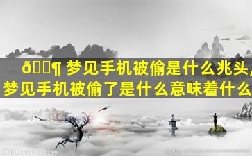 🐶 梦见手机被偷是什么兆头,梦见手机被偷了是什么意味着什么